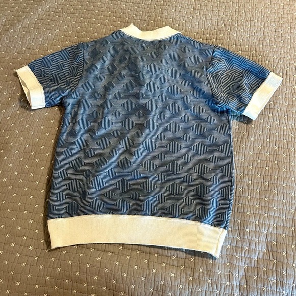 (Bundle 3 for $15) Kids Geometric Blue Polo Sweater Size L - Picture 2 of 3